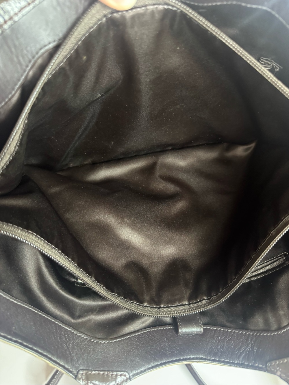 #342 Coach Signature Khaki Canvas Jacquard & Leather Tote Bag - Picture 14 of 16